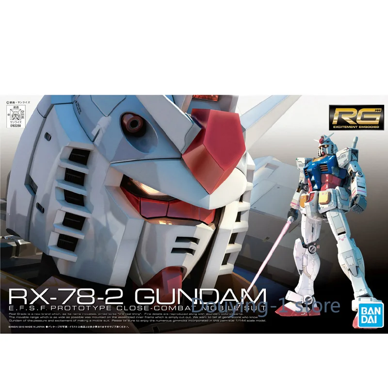 

Original Bandai RX-78-2 GUNDAM RG 1/144 Assembly Model Collectible Action Figure Gift