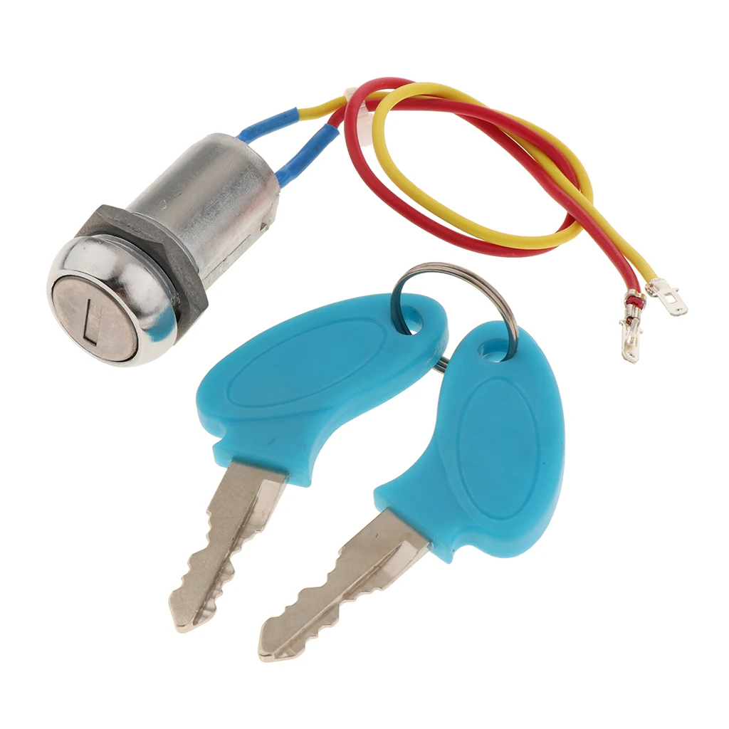 Picture 3: Metal Motorcycle Ignition Switch with Key Durable Door Lock Replacement Fits ATV Scooter Kart Car Easy to Install