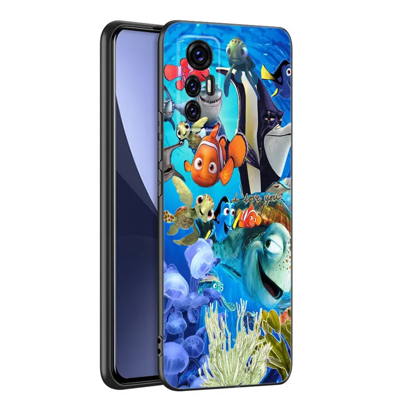 Disney Finding Nemo Dory Black Silicone Phone Case For Xiaomi 9T 10T 11T 12 12S 13T 14 Pro 9 SE 11 Lite 12T 12X A1 A2 A3