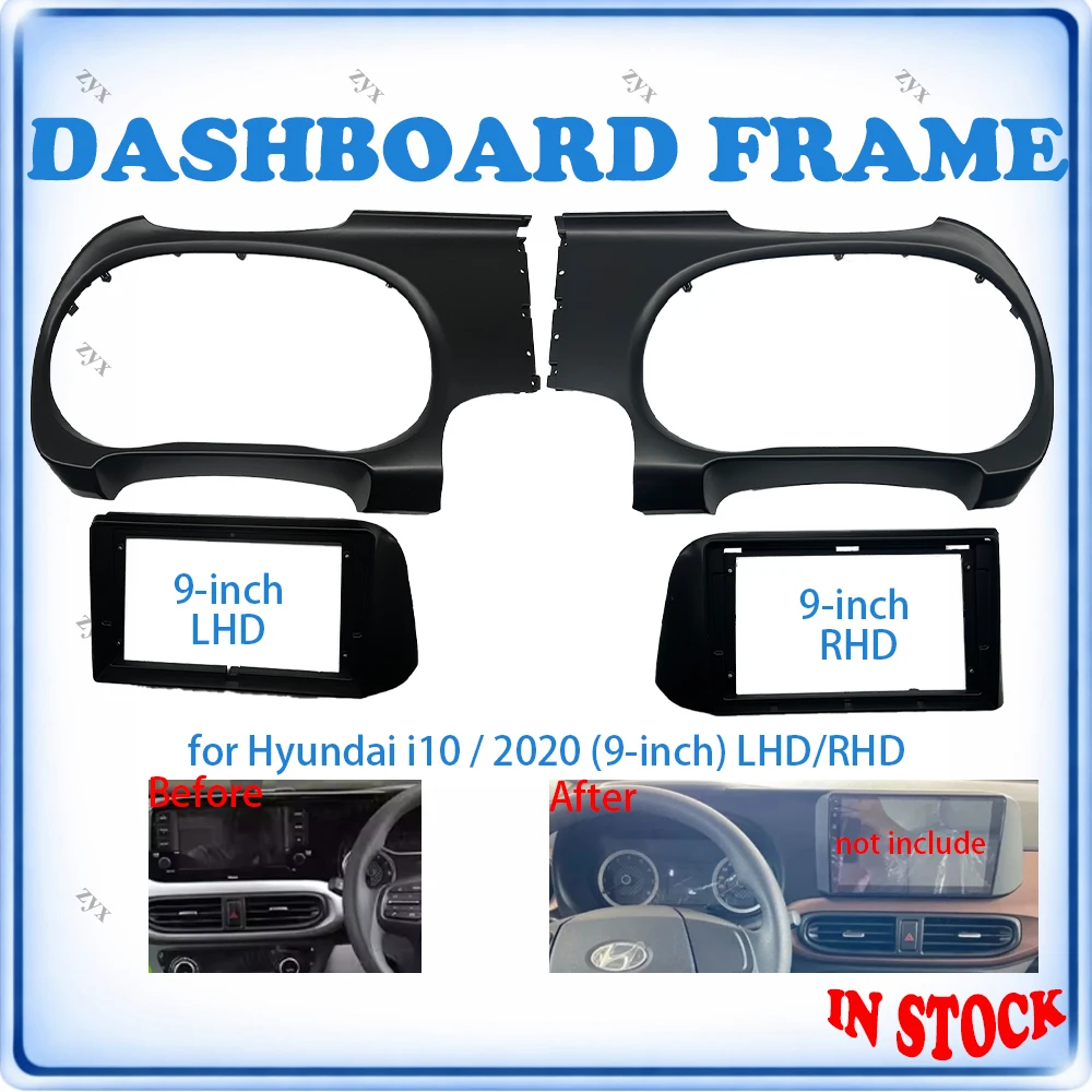 Car Radio Fascia Frame For Hyundai i10 2020 9 inch LHD/RHD Wiring Harness Power Cable Car Accessories Plug & Play