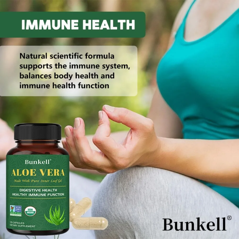 Aloe Vera Capsules - Pure Inner Leaf Gel, Digestive Health and Healthy Immune Function, Non-GMO