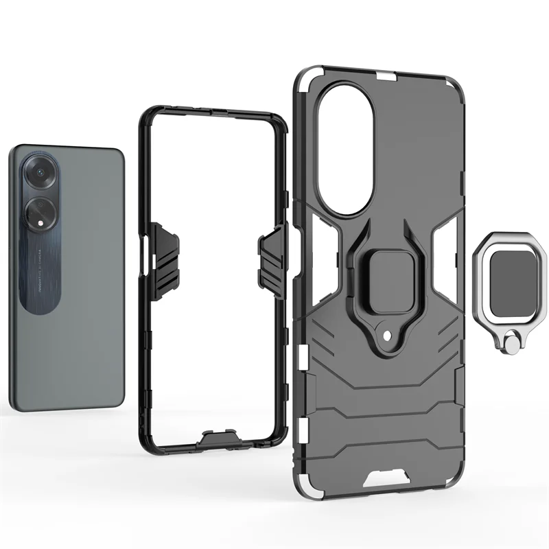 Case For OPPO A98 5G Case Armor Shockproof Magnetic Metal Ring Holder Phone Cases for OPPO A98 5G CPH2529 A 98 2023 Back Cover