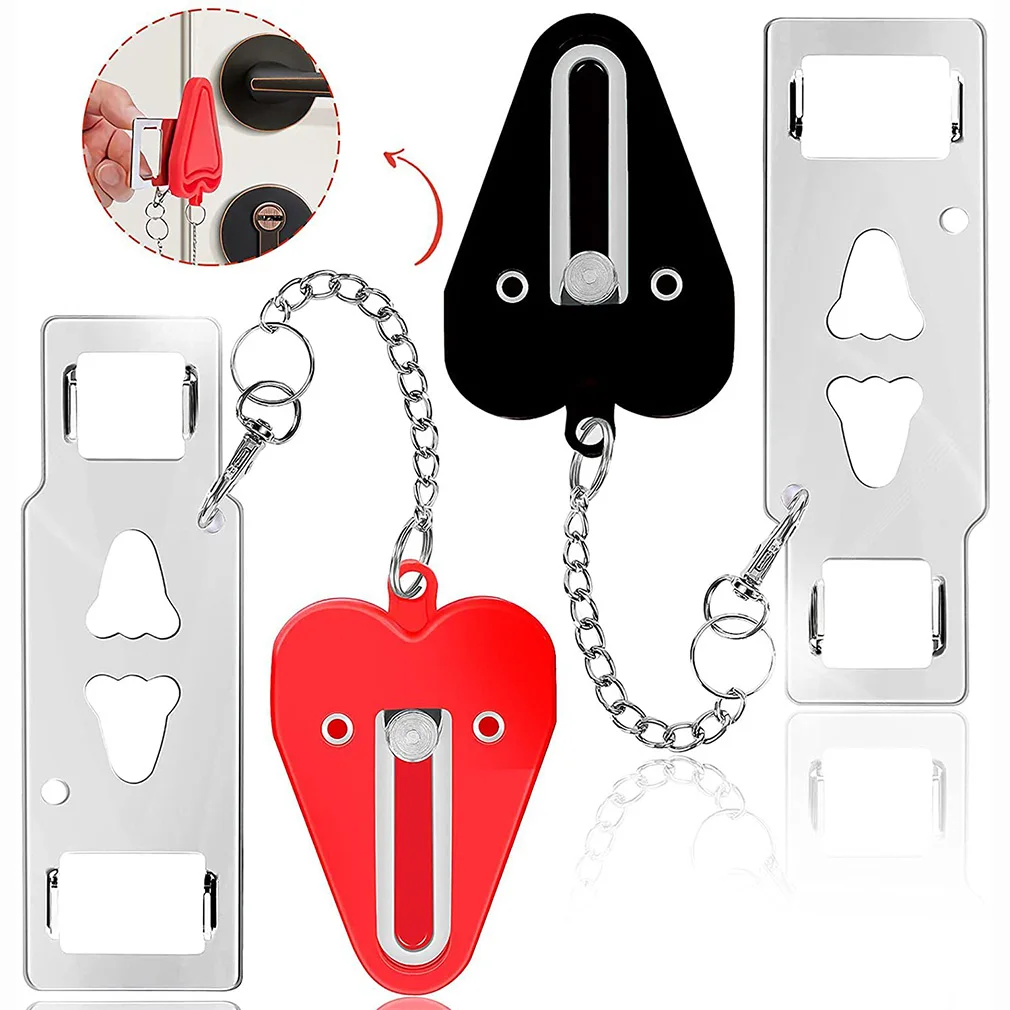 

Double Hole Door Lock Lockdown Portable Security Lock Door Extra Lock Inside Door Locker Security Devices Dropshipping Wholesale