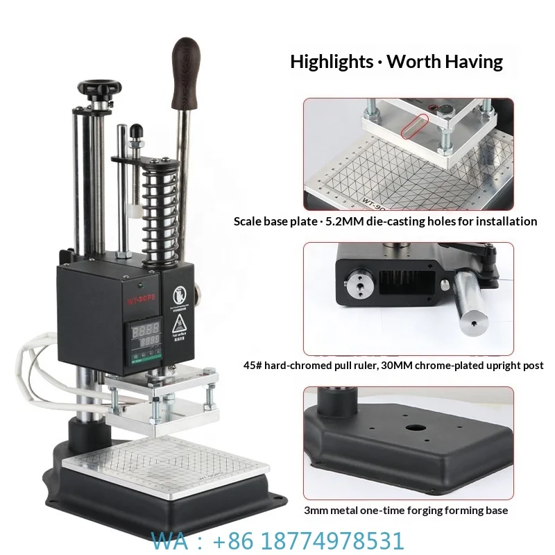 Compact Leather Stamping Embossing Accessory PU Creasing Branding Hot Cold Pressing for Surface Craft Processing