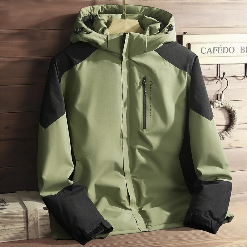 

Зимняя уличная рыбалка для отдыха, ветрозащитная дышащая толстая теплая куртка для пар, удобная плюшевая водонепроницаемая хлопковая одежда