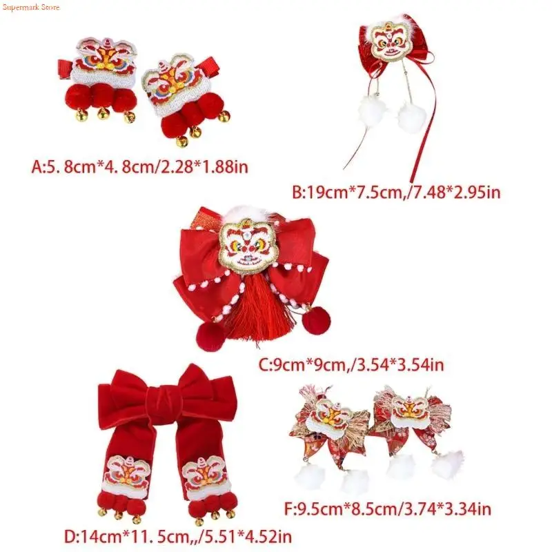 Q5WE Chinese Dragon Year Hair Clip for Girl Festival Hanfu Costume Hair Pin PonytailHolder Spring Festival Hair Accessories view 6