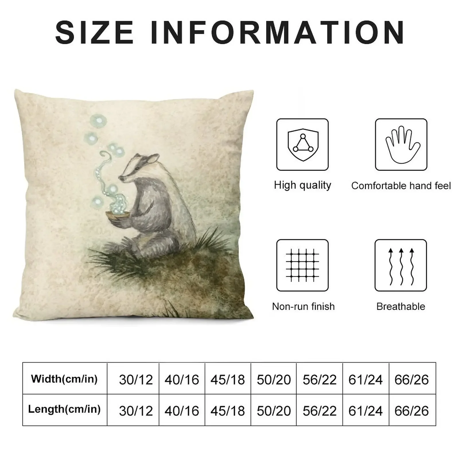 Badger Magick Throw Pillow Bed pillowcases Decorative Cushions For Luxury Sofa Christmas Pillow Cases pillow