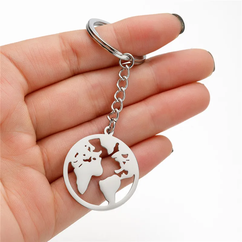 Punk Silver Color Stainless Steel Bicycle Keychain for Women Men Daily Jewelry Strap Waist Wallet Keyrings Car Bag Key Chains