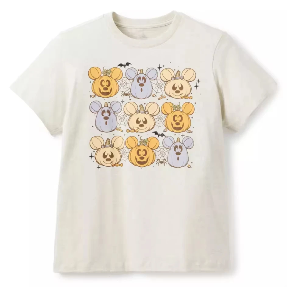 

Miniso New Mickey Mouse Halloween Pumpkin Summer T-shirt Family Clothing Casual Oversized Men Women Short-sleeved Tops