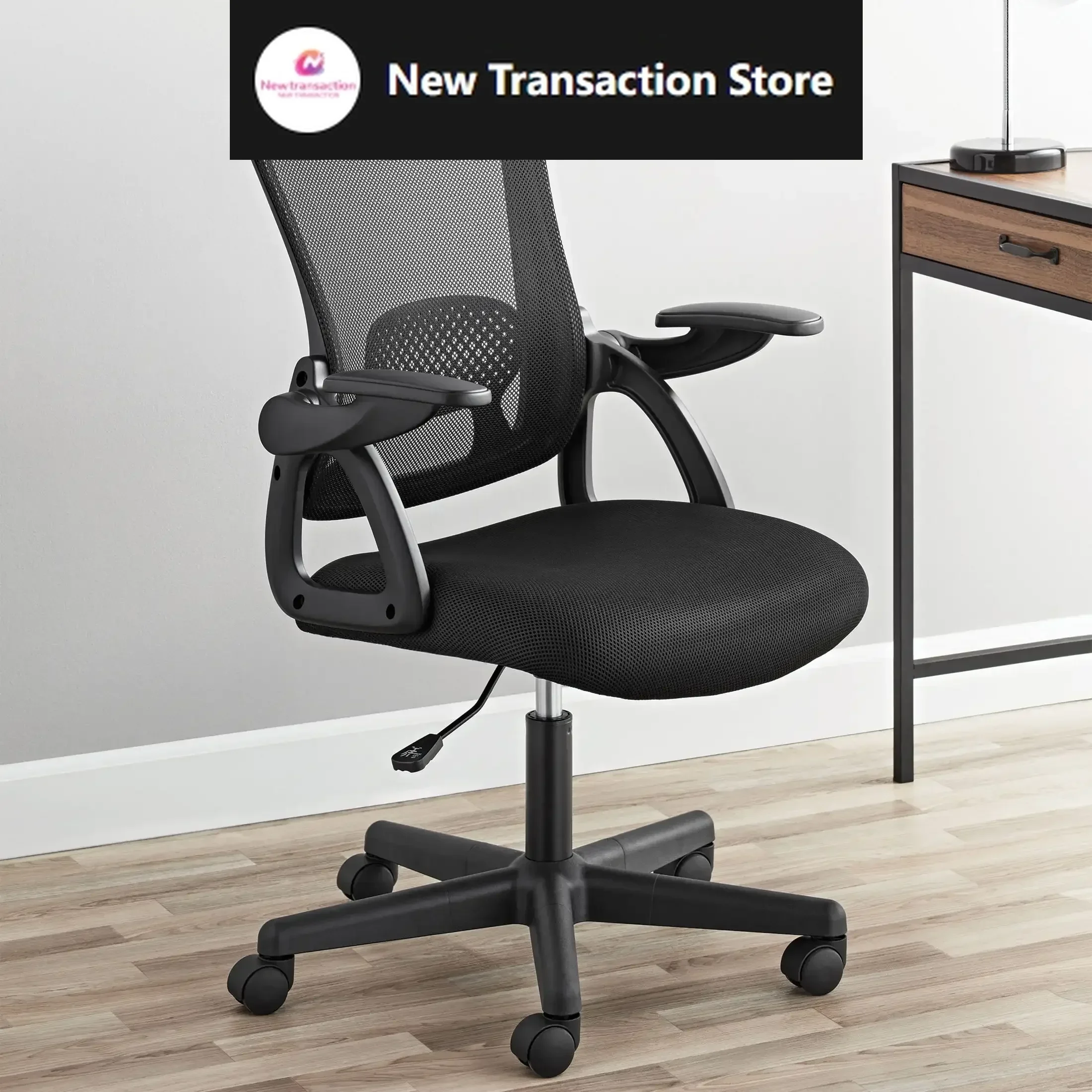 

Ergonomic Mesh Back Task Office Chair with Flip-up Arms, Black Fabric, 275 lb