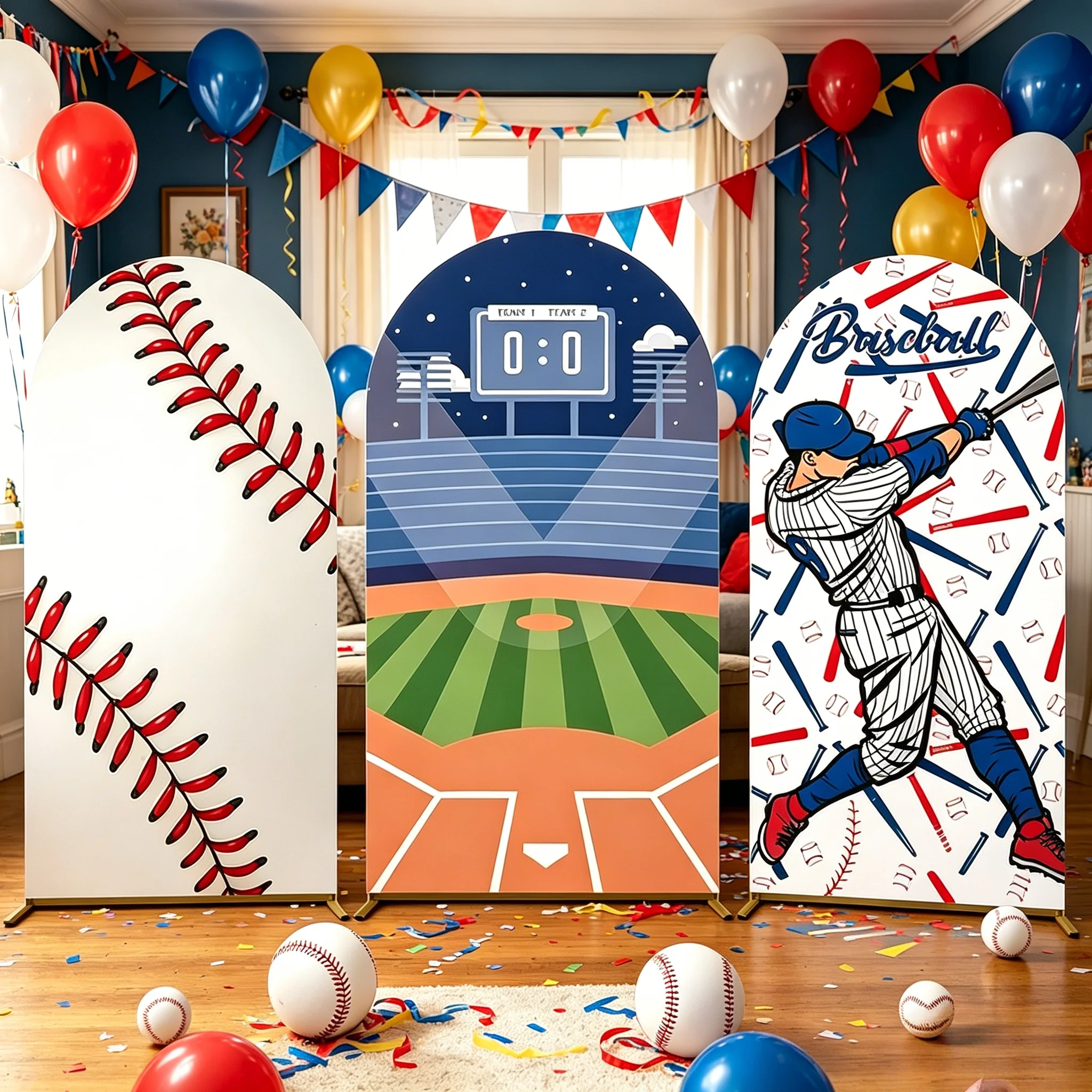 

Sport Baseball Arch Backdrop Cover Boy Baby Shower Birthday Baseball Themed Party Arched Wall Decoration Background Studio Props