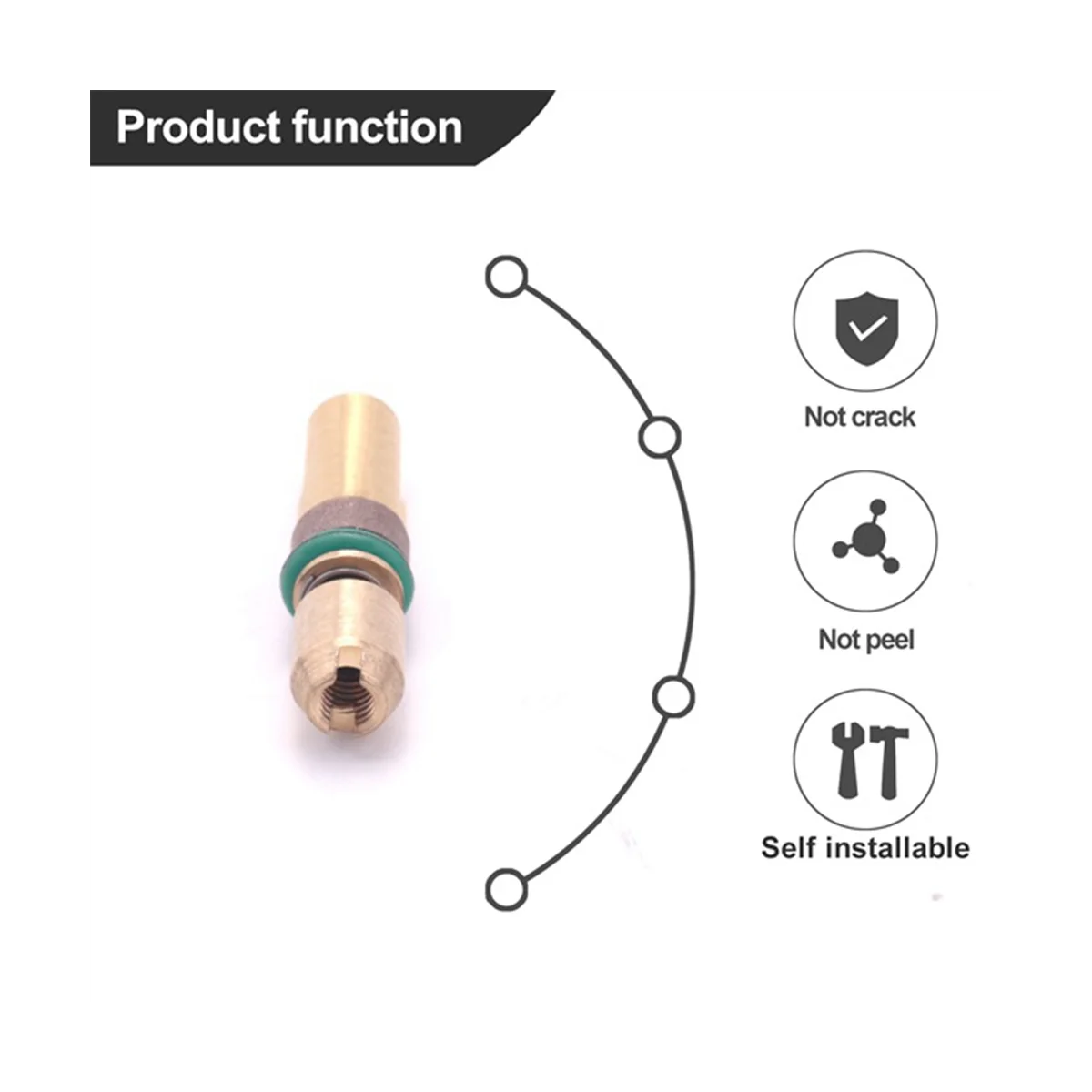 Cabeça do pistão de três estágios Cabeça de cobre de alta pressão, 6mm, 30Mpa, Pistão da bomba de alta pressão, 6pcs