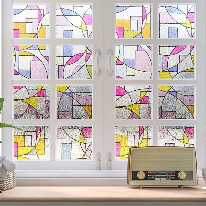 DIY Home Decoration Glass Stickers Window Film Privacy Window Film Non Adhesive Frosted Glass Film Anti UV Window Sticker