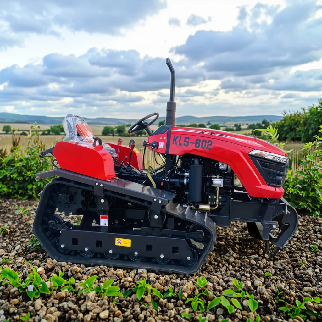 

2025Mini Chinese Crawler Tractor 60HP Remote Control Cultivator Agricultural Machinery Farm Core Pump Long Service Life