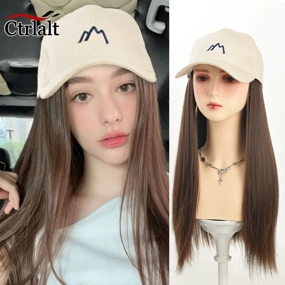 

Парик из синтетической шляпы с длинными прямыми/волнистыми волосами Бейсбольная кепка для наращивания волос Универсальный дизайн для женщин Естественный вид Повседневная одежда