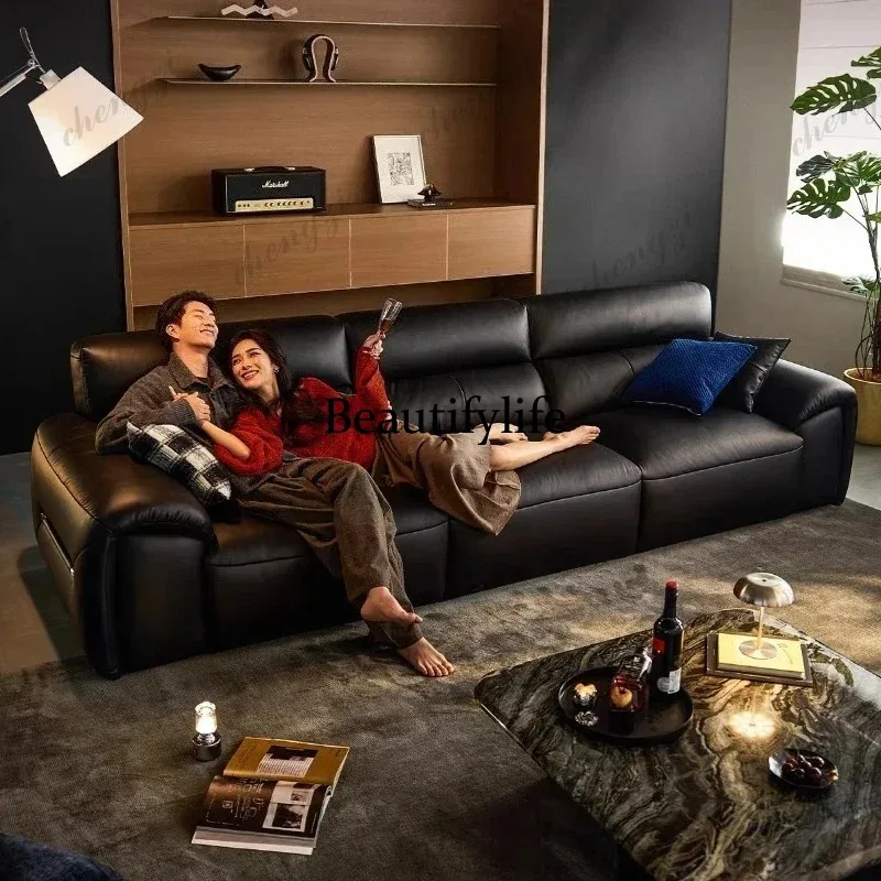 

Couch Home Furniture Sectional Sofa Modern Luxury Big Black Cow Black Sofa Genuine Leather Living Room Sofas And Seating