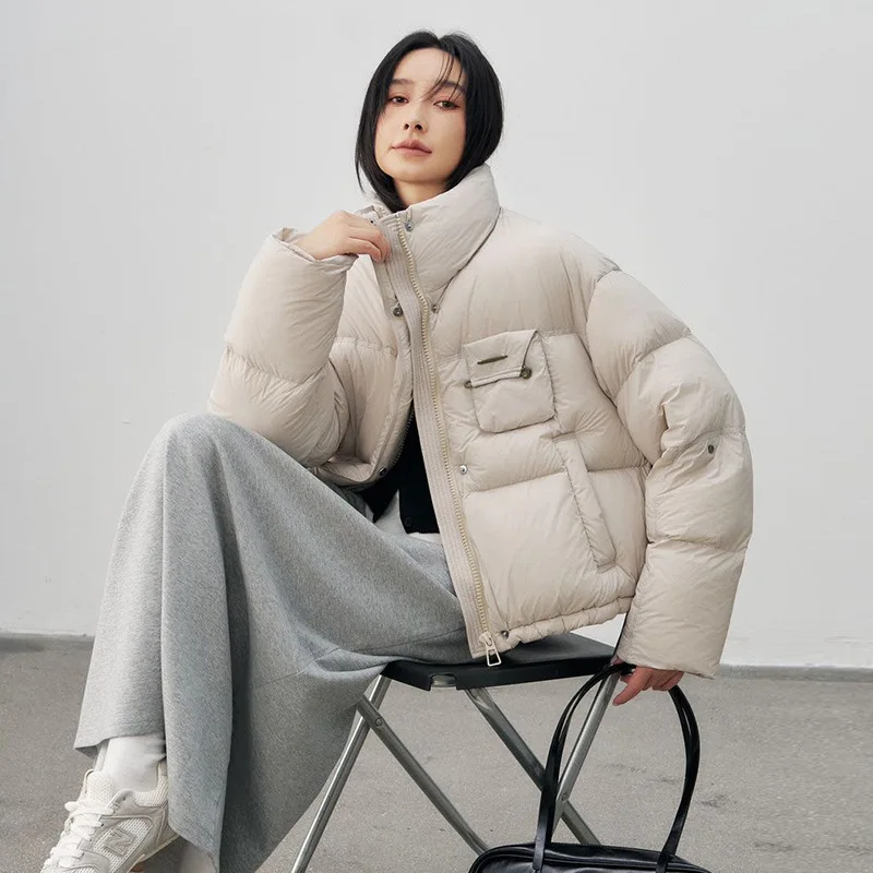 

Down Jackets Woman Winter Coats New Warm Women'S Clothing Trend 2025 Short Down Jackets Stand Collar High Quality Loose Coat