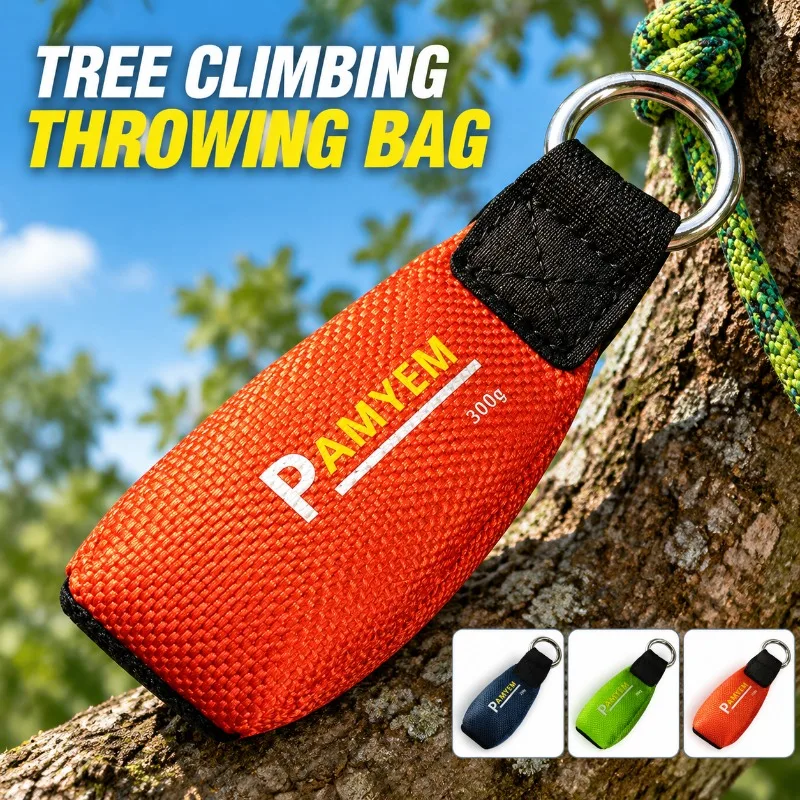 Upgraded Throwing Weight Pouch Nylon Outdoor Tree Climbing Throw Bag Durable Sand‑Filled Sack with Metal Ring Arborist