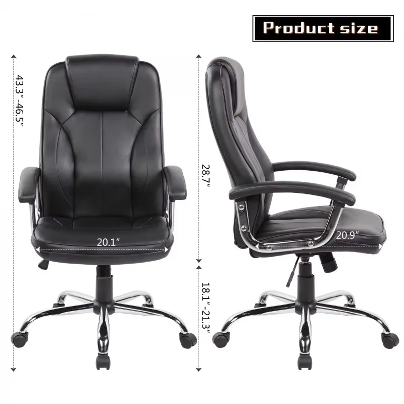 Boss Sofa Factory Wholesale Hot Selling Modern Design Home Leather Office Chair with Adjustable Desk & Revolving Feature