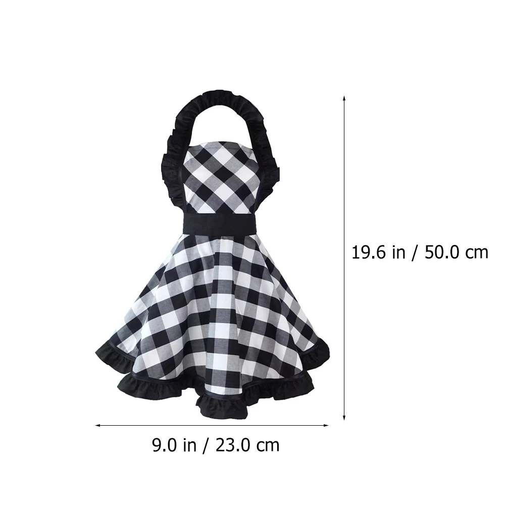 

Chef Kitchen Supplies Cotton Plaid For Cooking Baking Household Use Black Plaid Apron Lightweight Kitchen Apron For