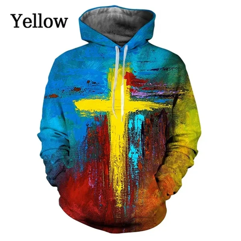 3D Printing Christian Jesus Cross Graphic Hoodie For Men Women Fashion Pversized Pullovers Hoody Clothes Sudadera Mens Tracksuit