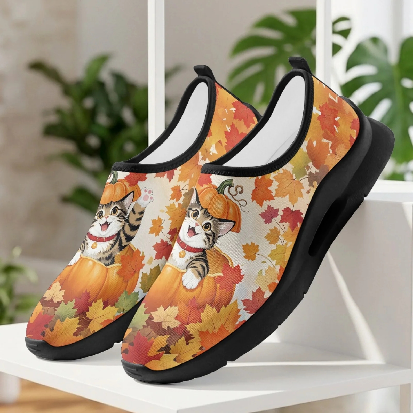 PENSTROLL Maple Leaf Cat Low Top Fashion Sneakers Sports Shoes for Men, Casual Comfortable Walking Shoes