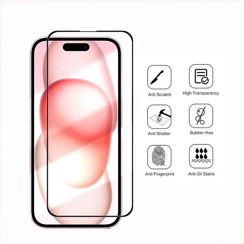 Tempered Glass For iPhone 15 14 13 12 11 Pro Max 12 13 Mini  3D Camera Lens Glass Cover Film For iPhone 15 14 Plus X XR XS Max