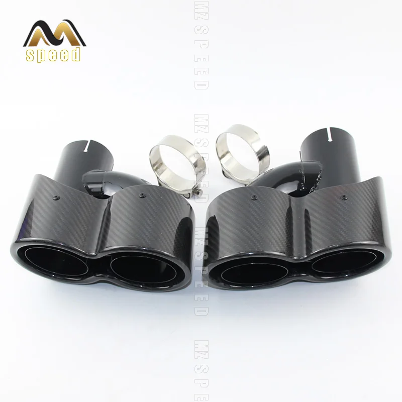 

H-shape Outlet 89mm 101mm General Purpose Modified Automobile Exhaust Pipe Double Outlet Carbon Fiber Tail Throat