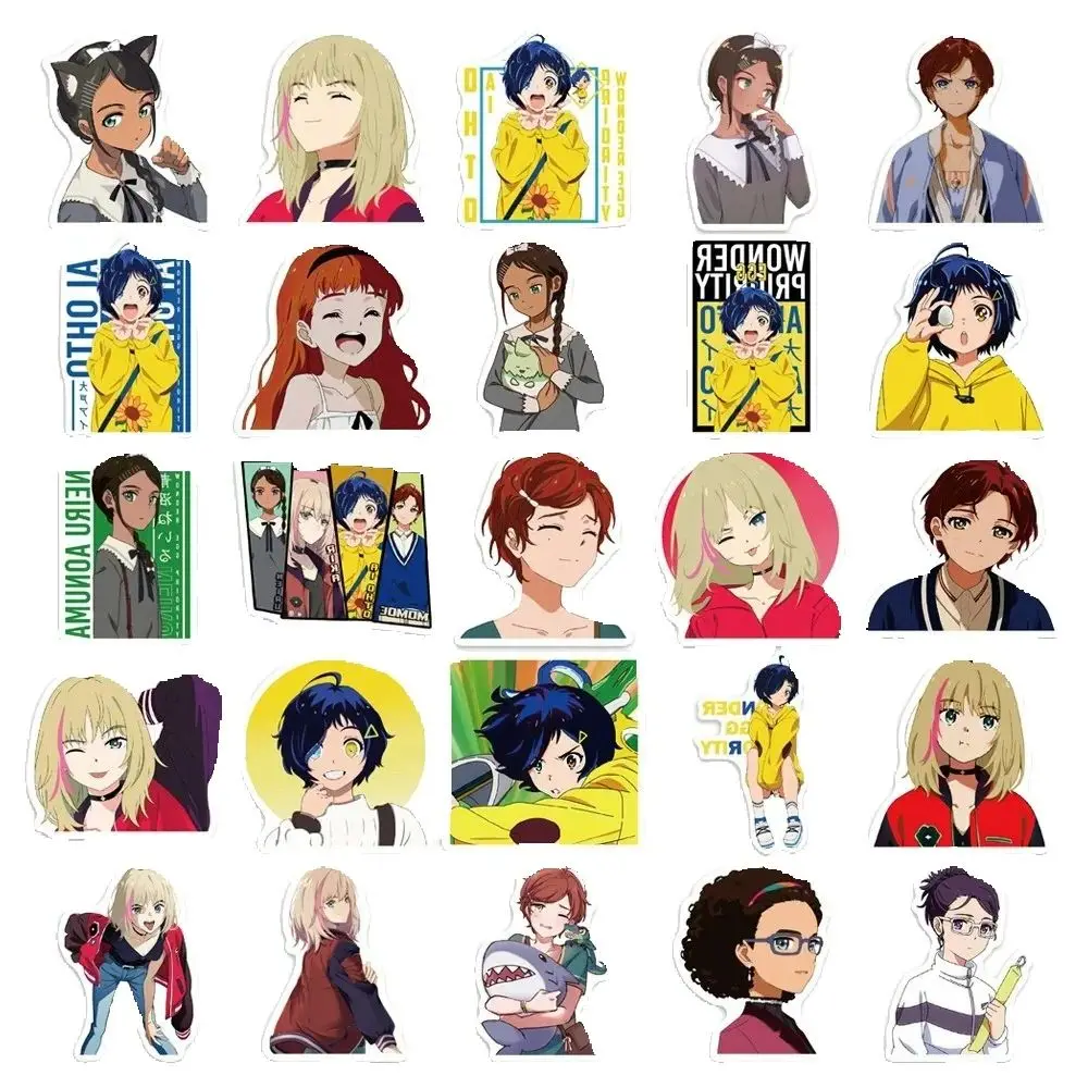 50PCS anime "Wonder Egg Priority" character Ottori sticker, suitable for luggage, laptop, iPad, water cup.