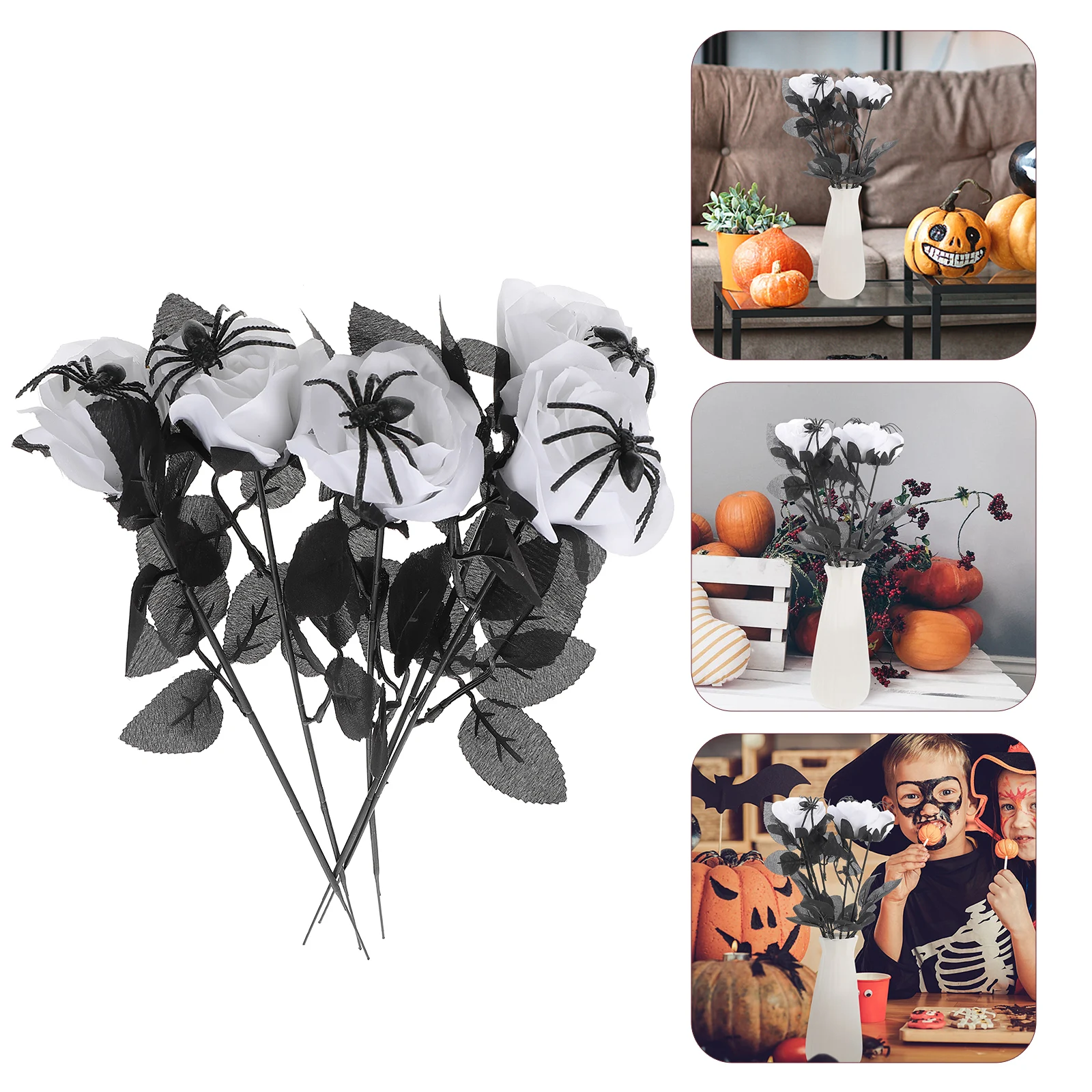 

Silk Artificial Flower Decoration Rose Scary Halloween Decorations Branch Plastic Flowers Fake Roses