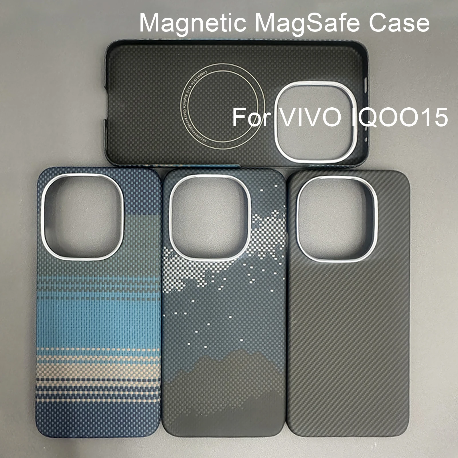 

Magnetic MagSafe Case for vivo iqoo15 Kevlar Aramid Carbon Fiber Case thin Lightweight Aramid Fiber Cover balck Slim light