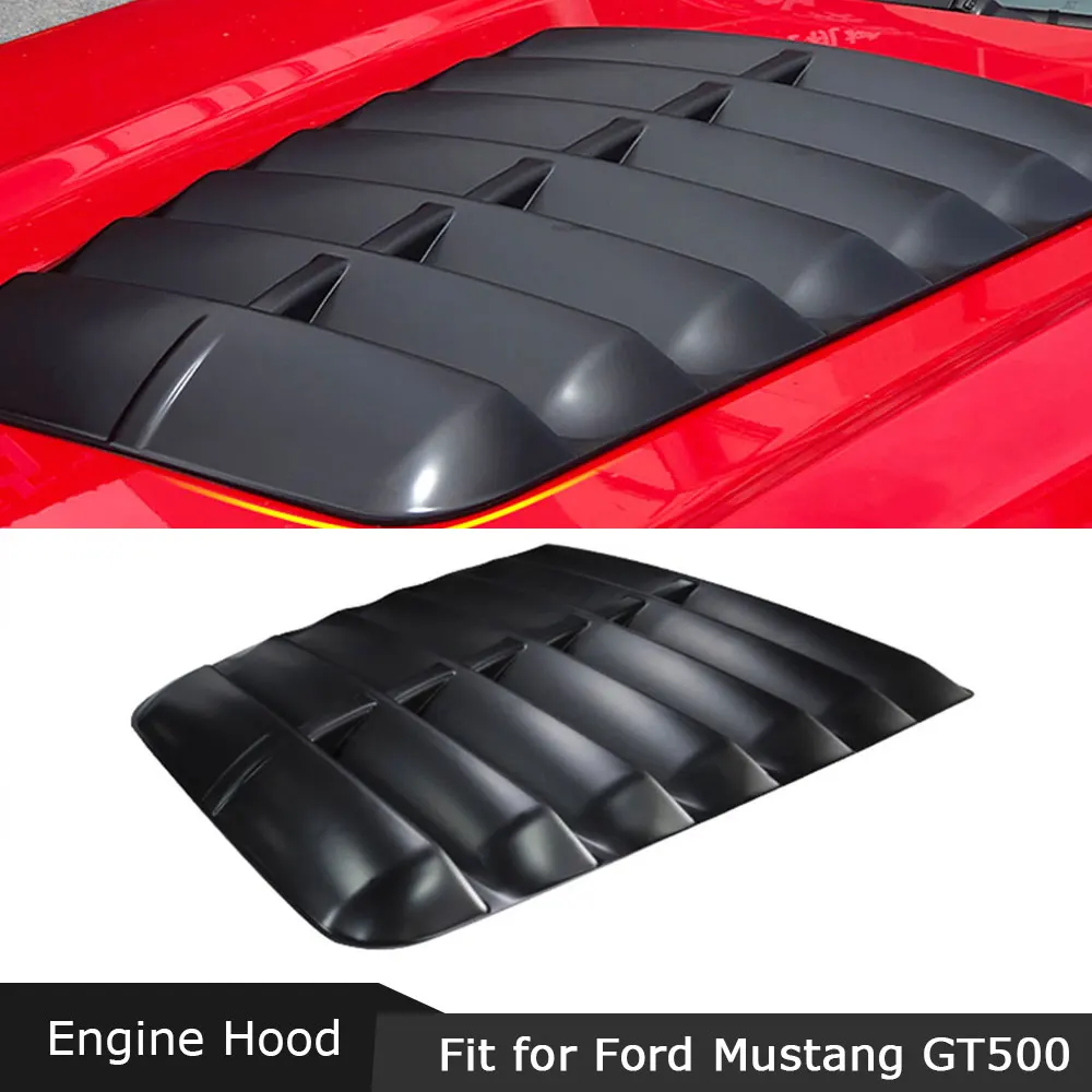 

ABS Carbon Look Material Front Engine Hood Cover louver Car Decoration For Ford Mustang GT500 2015-2017/2018-2020 Auto Style
