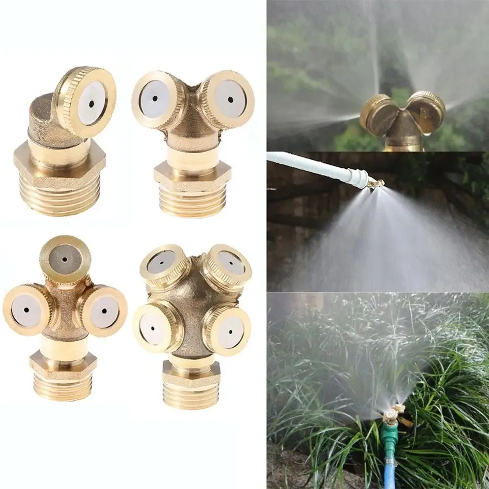 

1/2" Misting Nozzle Brass Atomizing Spray Fitting Nebulizer Hose Connector Water Sprinkler Adjustable for Garden Lawn Irrigation