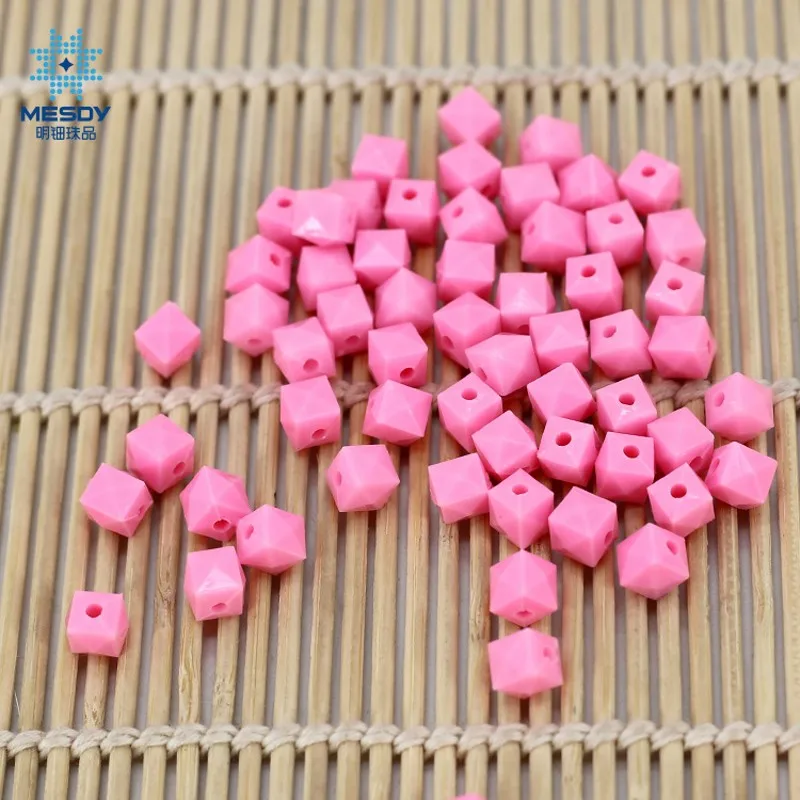 Acrylic Square 8mm 10mm Solid Color Beads Paper Towel Box Table Lamp Material Jewelry Making Handmade Diy Bracelet Accessories
