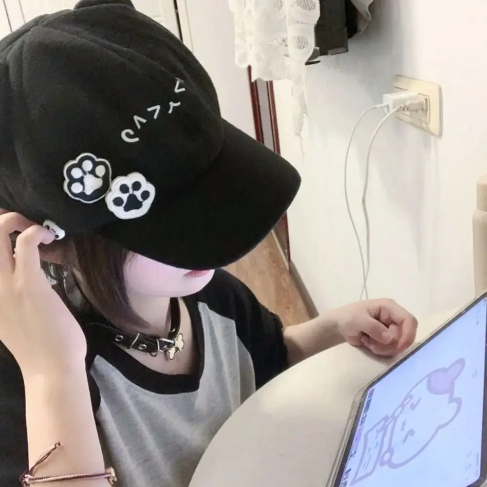 Fashion Cute Berets Caps Lolita JK Y2k Baseball Cap Travel Japanese Kawaii Kitten Hats for Women Girls