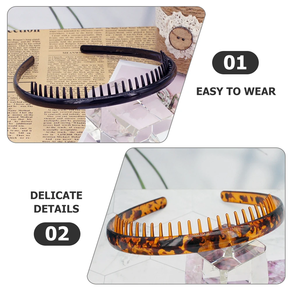 

2 Pcs Women Hair Accessories Headband Hoops Headgear Styling Fashion Headbands With Teeth