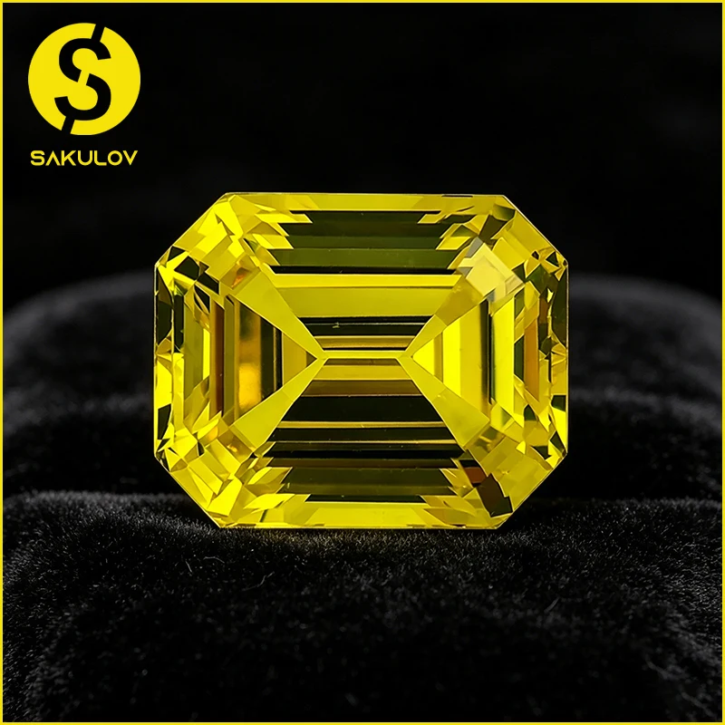

Lemon Yellow Emerald Cut Yttrium Aluminium Garnet Loose Gemstone YAG Stones for Fashionable Jewelry Making