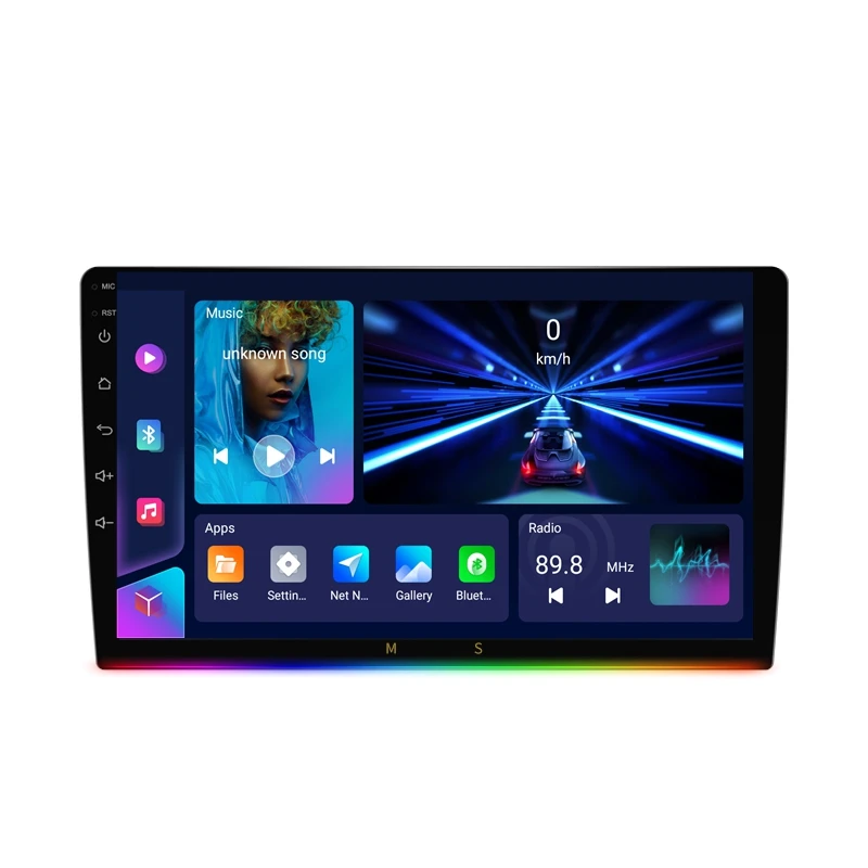 High Quality Car Android Player Android 11 3+32G 9/10.1 Inch Universal With RGB Ambient Light DSP GPS OBD2