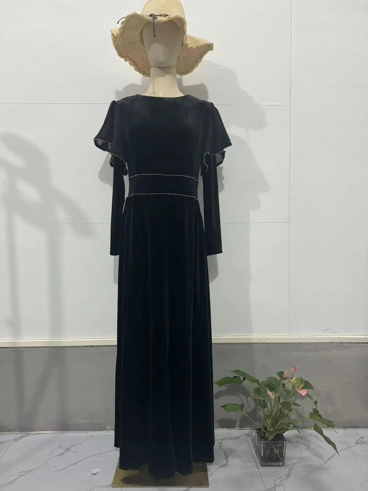 Eid Muslim Dress for Women Abaya Morocco Party Dresses Ramadan Slim Fit Abayas Kaftan Elegant Black Dubai Arab Long Robe 2024