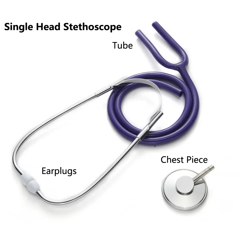 New Medical Portable Single Head Stethoscope Professional Cardiology Doctor Medical Equipment Device Student Vet Nurse Clinic