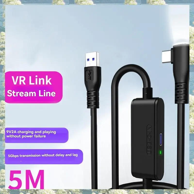 جديد-لـ Meta Quest 3S /3/2 USB3.2 Gen1 كابل شحن خط البيانات Pico4 3.0 كابل USB نوع C نقل البيانات كابل USB إلى C