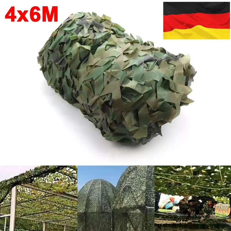 Filet de Camouflage 4x6 m, filet de Camouflage dans la Jungle, filets de Protection solaire, décoration de fête, bâche de voiture, Camping