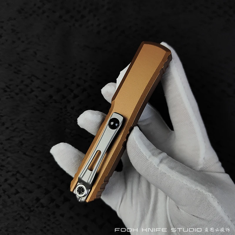 ULTRATECH GEN III IV STONEWASH DE SE TANTO STANDARD TAN D2 Steel CNC 6061 مشط ألومنيوم مايكرو فائق التكنولوجيا بواسطة FOOH KNIFE STUDIO