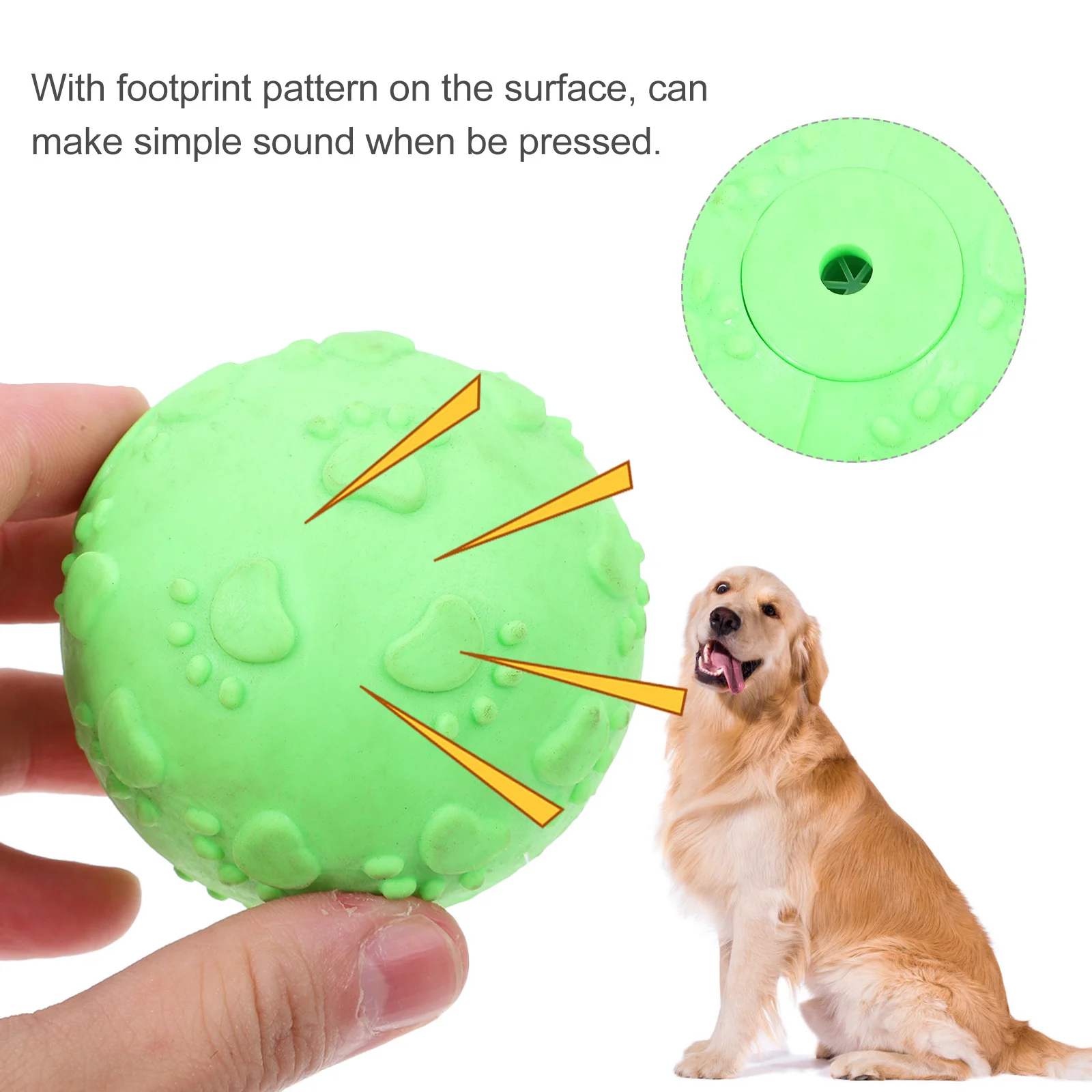 

Pet Rubber Footprint Ball Random Color 6Cm Elastic Rubber Sound Chew Ball for Dogs Cats Molar Teeth Teeth Footprint Toy