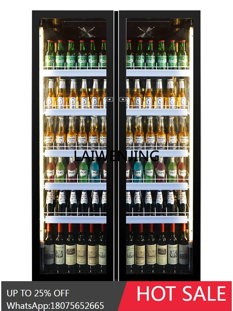 Refrigerated Display Supermarket Convenience Store Vertical Fresh-keeping Double Door Beverage Commercial Freezer