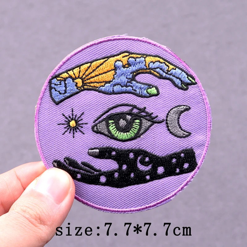 Magic Witchcraft Patch Iron On Patches For Clothing Thermoadhesive Patches On Clothes Angel Moon Embroidery Patch For Clothes