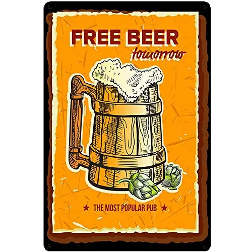 

Nostalgia Original Retro Design Free Beer tin Metal Signs Wall Art Thick tinplate Print Poster Wall Decoration for Bar