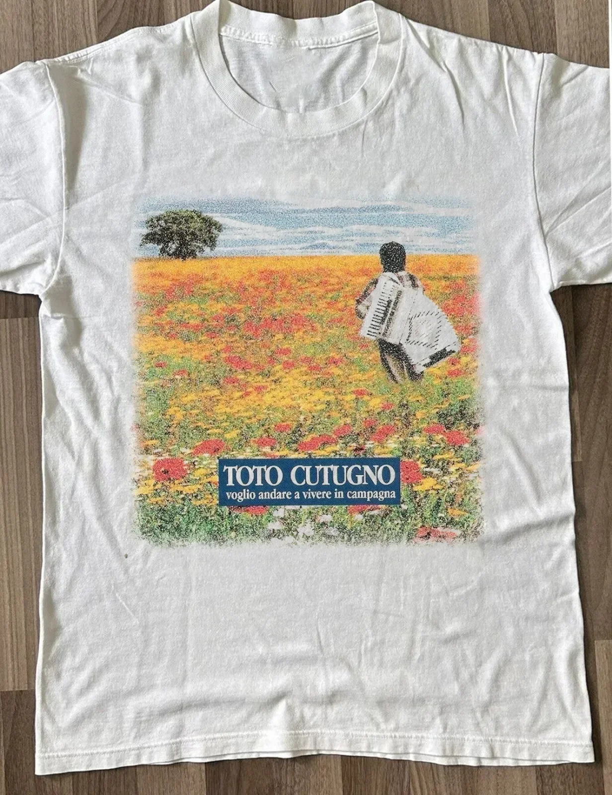 Voglio Andare A Vivere In Campagna Toto Cutugno Cotton White S-2345XL T-shirt TM