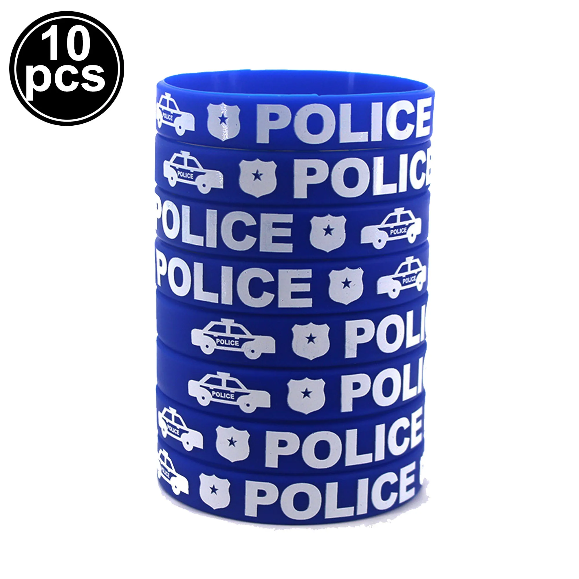 Police Themed Party Police Silicone Bracelet Police Banners Police Car Foil Balloons Latex Balloons For Boys Birthday Decoration