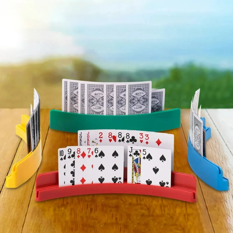 Poker Stand Hands Free Plastic Playing Cards Holder For Playing Cards Holder Board Game Curved Playing Card Rack For Kids